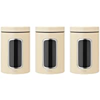 Brabantia Bote de Mirilla- 1.4 L- Acero Inoxidable- Almendra- Centimeters